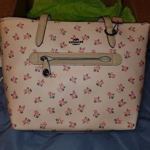 Pink Floral Coach Bag and phone ID Sticker